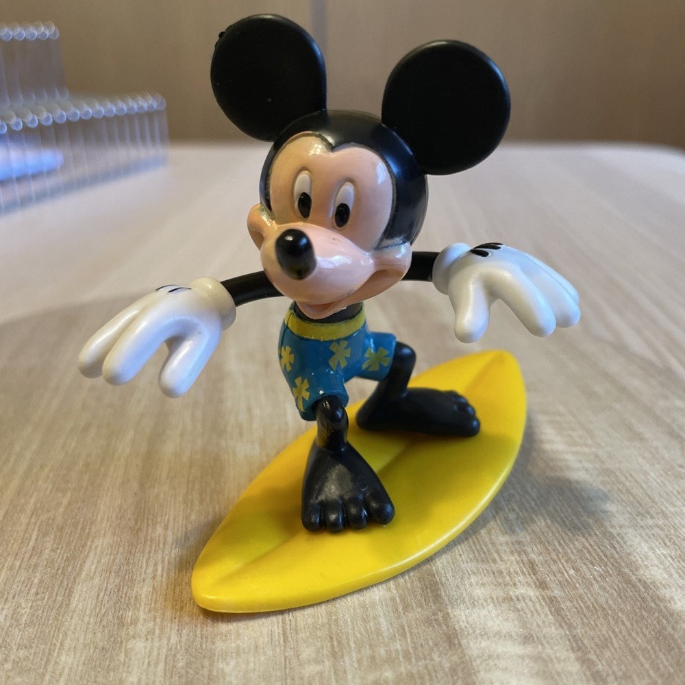 Mickey Mouse on Surf Board 3" Plastic Figure or‎ Cake Topper Disney Decopac Inc